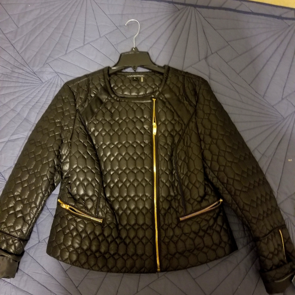 Via Spaga Multi-Stitch Quilted Coat Large